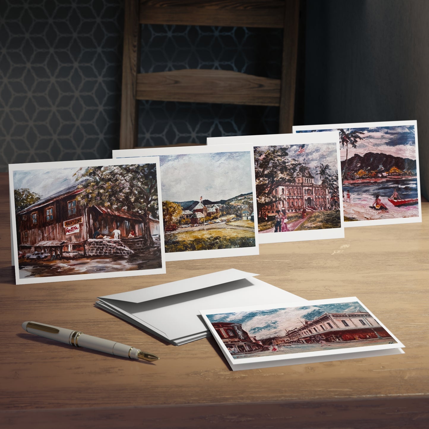 Journey Through Old Hawaii – Greeting Cards Featuring Nature, Historic Buildings & Coastal Beauty of Oʻahu – 5-Pack