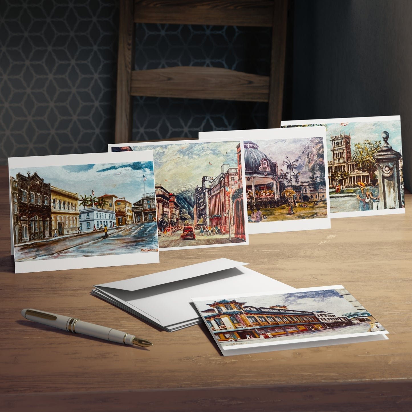 Step Back in Time with Multi-Design Greeting Cards Featuring Historic Buildings of Oʻahu – 5-Pack