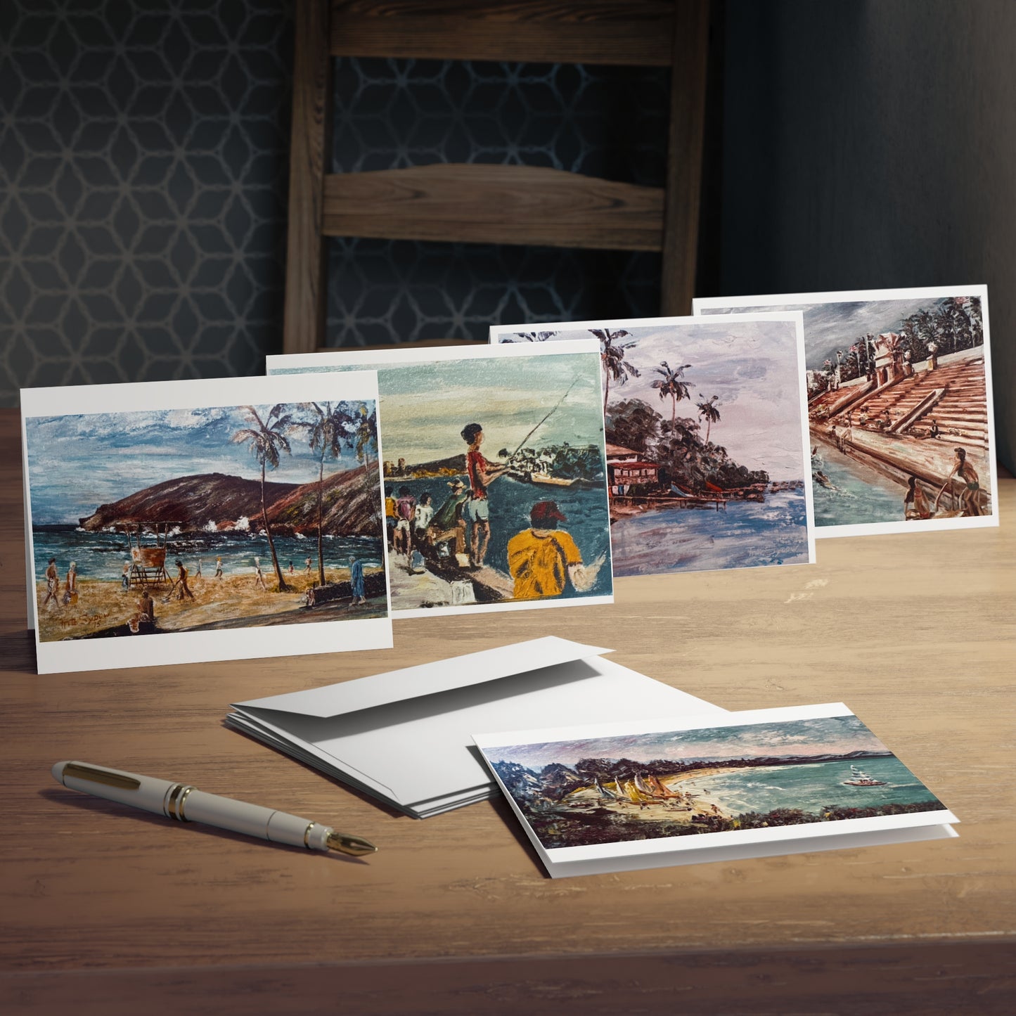 Breathe in the Ocean Breeze with Multi-Design Greeting Cards Featuring Hawaii’s Shores & Beaches – 5-Pack